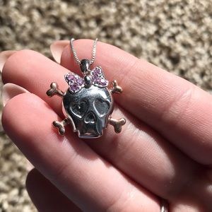 real gold skull & cross bones necklace